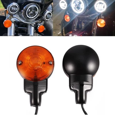 黑色 LED 1157 平前转信号适用于 Harley Touring King Glide 软尾 — 第 1/4 张图片