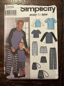 Simplicity 9499 UNCUT Sewing Pattern, Boys' & Men's Loungewear Pajamas - Picture 1 of 2