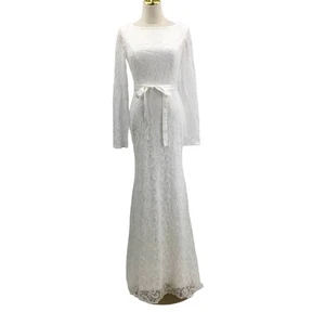LULU'S Maxikleid Gr. S weiß verzaubert Spitze rückenfrei Meerjungfrau Hochzeit Braut B115 - Bild 1 von 7