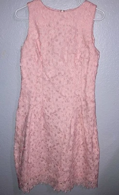 Lauren Ralph Lauren Pink Floral Lace Sleeveless A-Line Spring Party Dress Sz 10 - Image 1 of 4