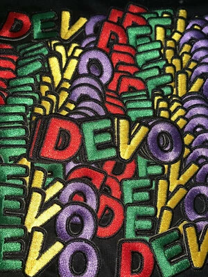 Devo Patch - whip it new wave 80's music band rock pop yellow hat synth color