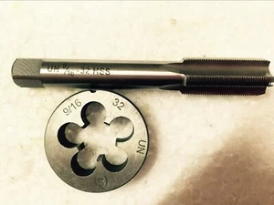 1pcs 9/16-32 tap  + 1pcs 9/16-32 die ,UNS British US made right hand taper  (S) - Picture 1 of 6