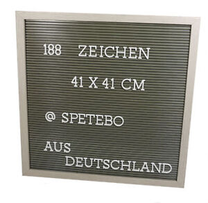 Buchstaben Tafel 41x41 cm weiß - 188 Teile - Memoboard Letterboard Stecktafel