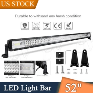 52inch 3500W Tri Row LED Work Light Bar Off Road Spot Flood Combo Driving SUV 50 - Picture 1 of 9