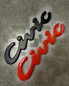 FIT 92-95 Civic Emblem Badge Hatchback Sedan Coupe EG6 Black, Red Or Chrome - Bild 1 von 3