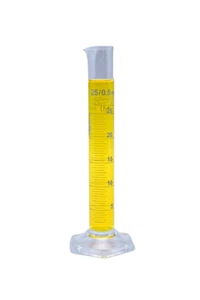 Graduated Cylinder Measuring 25ml:0,5 ml+/-0,25ml Borosilicate Glass 3.3 Class A - Picture 1 of 2