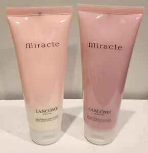 LOT Lancome Paris MIRACLE Perfumed Body Lotion & Bath & Shower Gel 3.4 oz/100mL