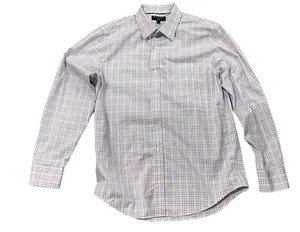 Banana Republic Shirt Men's Size 16-16 1/2 Purple White Button Up Long Sleeve - Picture 1 of 8
