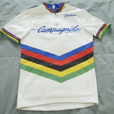 Camiseta deportiva de ciclismo Campagnolo de colección para hombre S 2 blanca azul Tommaso cremallera manga corta Italia Foto 1 de 4