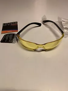 UVEX Flash Sunglasses Black Shiny/ PC Yellow Lens Made In Germany New - Picture 1 of 8