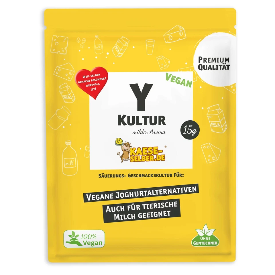 KAESE-SELBER.DE Y Vegan Jogurdkultur Joghurt selber machen Joghurtkultur Ferment