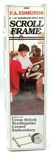 F.A. Edmunds Scroll Frame 6 x 12 in Hardwood Split Rail Crewel Cross Stitch 2996 - Picture 1 of 8