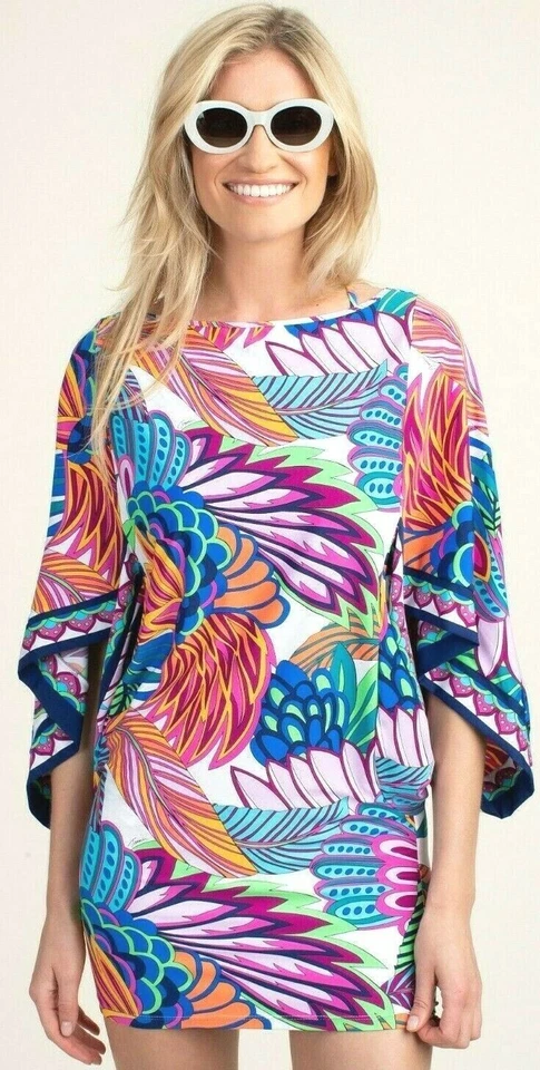 Trina Turk Swimsuit Coverup Tunic Dress Paradise Plume - Size Small