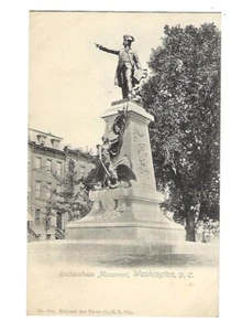 c1909 Postal Monumento a Rochambeau, Washington D.C. - Imagen 1 de 2