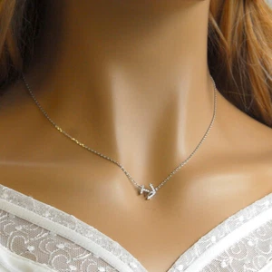 Goldmaid Halskette Collier Anker Ankerkette 925 Sterlingsilber Zirkonia weiß NEU - Bild 1 von 5