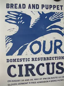 Vintage 1982 Bread & Puppet Circus Theater Glover Vermont Poster Original Art - Picture 1 of 7