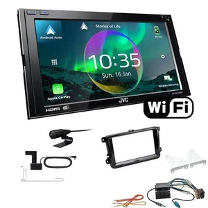 JVC Autoradio WiFi Apple CarPlay Android Auto für Skoda Rapid in piano black - Bild 1 von 7