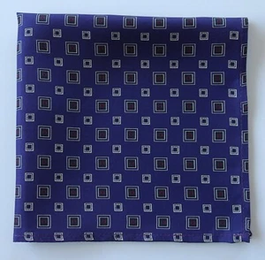 Fazzoletto quadrato tascabile in seta 39 cm. Rombo viola. Fatto a mano - Foto 1 di 4