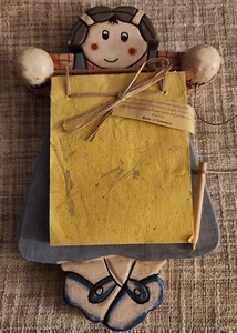 Wall Memo, Handcrafted, Bamboo Paper Covered With Recycled Flower Paper, Pencil - Picture 1 of 7