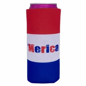 Merica Striped Slim Can Coolie; Compatible with Ultra - Picture 1 of 4