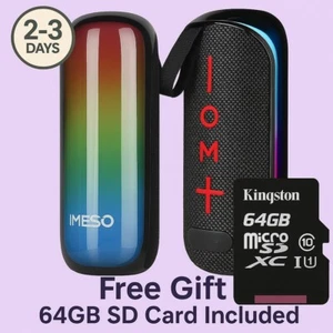 Portable Bluetooth Speaker Stereo Bass Loud RGB Light with 64GB SD Card - Black - Picture 1 of 14