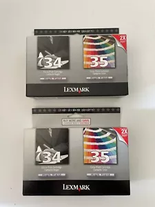 New Genuine Lexmark 34 35 2PK Ink Cartridges X Series X2500 Z Series Z1300 Z1310 - Picture 1 of 7