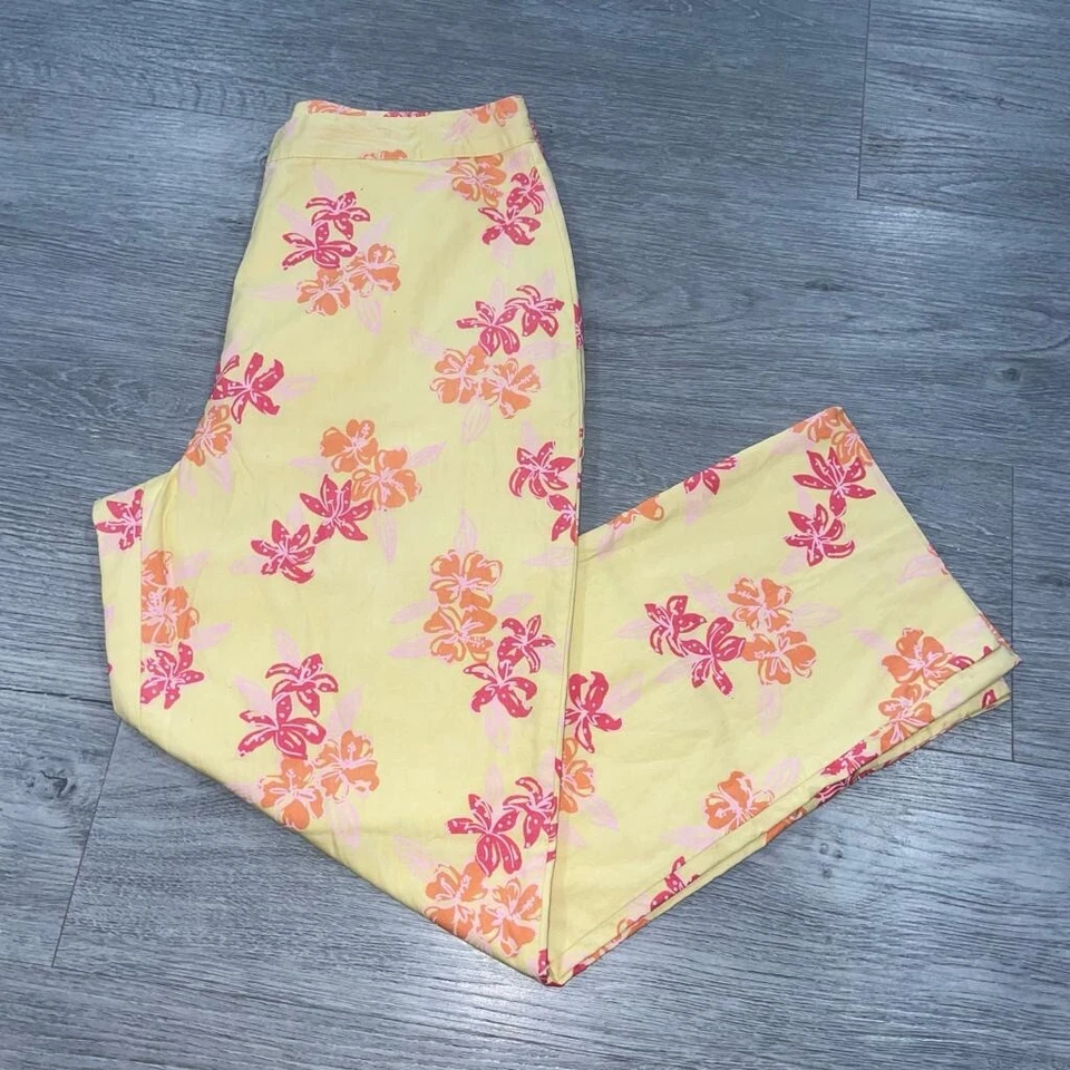 Pantalones recortados florales tropicales forrados pierna recta algodón Lilly Pulitzer para mujer 4 Foto 1 de 4