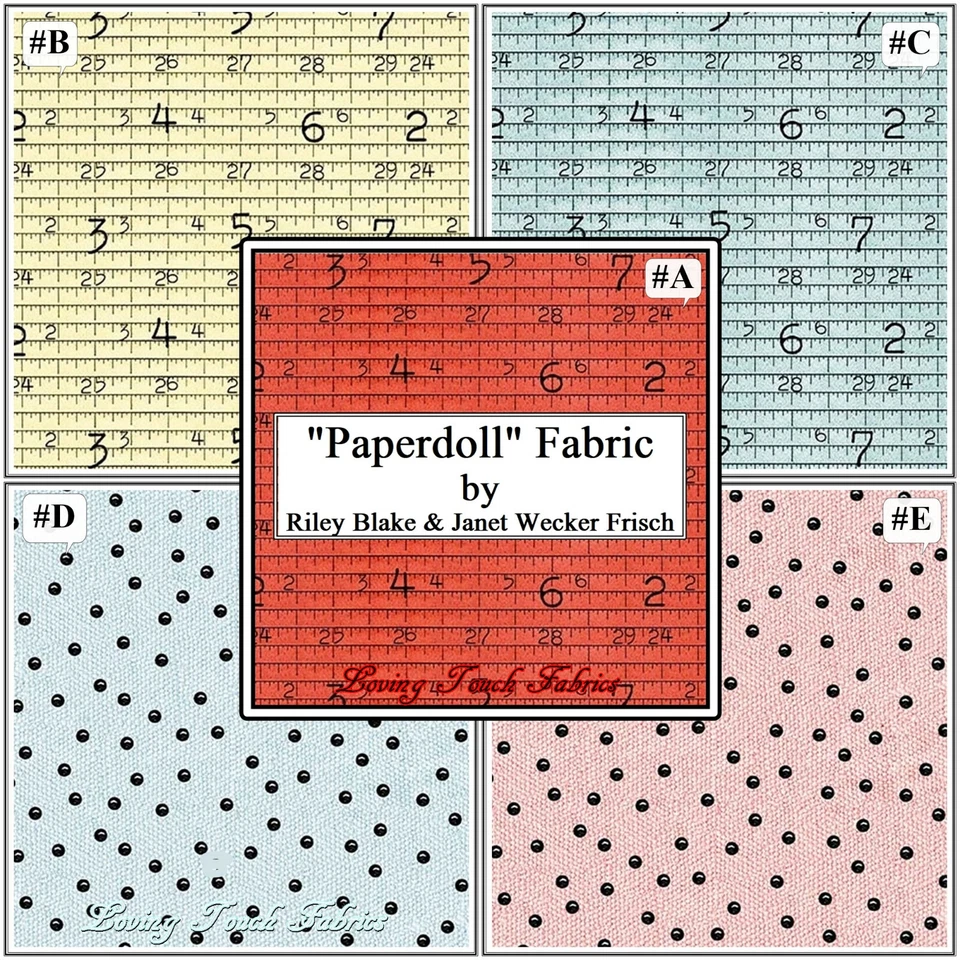 RILEY BLAKE J WECKER FRISCH "PAPERDOLL" SEWING THEME BLENDER FABRICS (SELECTION) - Image 1 of 1