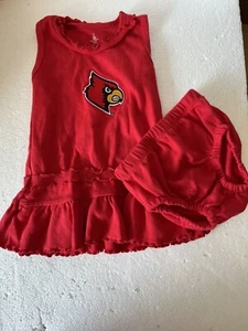 EUC 12M Monate NCAA Louisville Cardinals Baby Kleinkind Mädchen 2-teiliges Kleid Set - Bild 1 von 5