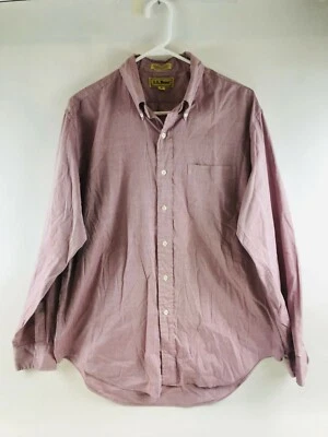 L.L. Camisa Bean Para Hombre Talla 17/36 Roja Manga Larga con Bolsillo Abotonado RN#71341 Foto 1 de 4