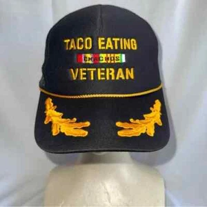 Taco Eating Veteran Black Trucker Cap Funny Hat Yacht rock - Picture 1 of 5