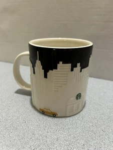 Starbucks 2012 New York City NYC Coffee Mug Cup 16oz Relief Series Taxi Skyline - Picture 1 of 7