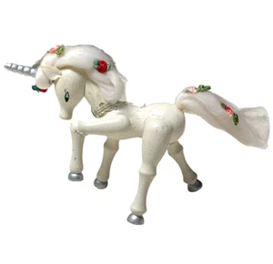 Vintage 1983 Kurt S Adler Inc. White Wooden Unicorn Christmas Ornament 108B - Bild 1 von 6