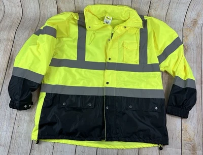 ML Kishigo Yellow Reflective Safety Coat High Visibility Jacket 2XL-3XL RWJ102 - Image 1 of 4