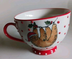 Sloth Christmas Mug Coffee Hot Chocolate Ceramic Sleigh Bells Bistro - Picture 1 of 7