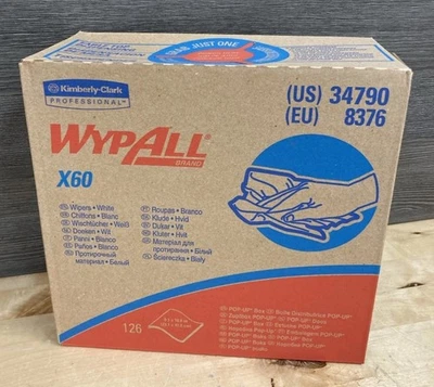 Toalhas de loja Kimberly Clark 34790 Wypall X60 126 folhas caixa nova - Imagem 1 de 2