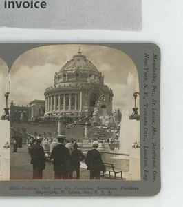 Festival Hall & Cascades St Louis World Fair 1904 USA Keystone Stereoview - Picture 1 of 2