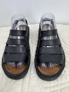 Sandalias Naot para mujer talla 7 EU38 de cuero negro con tiras zapatos cómodos - Imagen 1 de 10