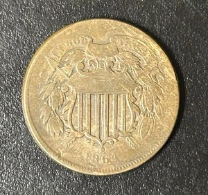 1864 Two Cent Piece Large Motto 2186404 - Picture 1 of 2
