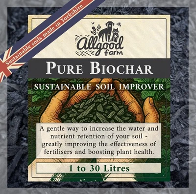 Pure Biochar | Charcoal | Sustainable Soil Improver | 1L 3L 5L 10L 15L 30L 60L - Image 1 of 4