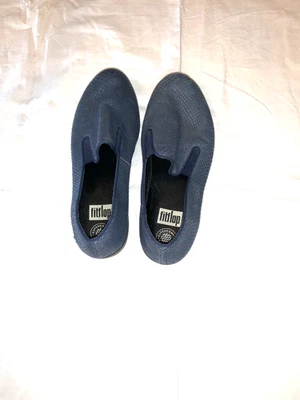 Mocasines Fitflop sin cordones con estampado de piel de serpiente azules para mujer J64-399 talla 10 Foto 1 de 4