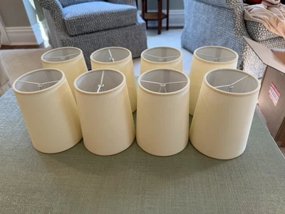 Visual Comfort Modern Classic Natural Paper Candle Clip Shades  4" x 5" x 6" (8) - Image 1 of 4