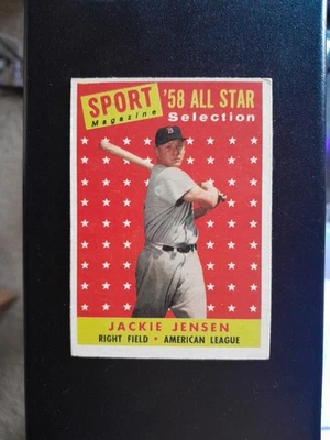 1958 Topps  #489 Jackie Jensen AS - All Star - Boston - EX - Image 1 of 3