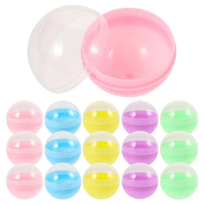  Capsule per macchinette Gumball da 50 pezzi Capsule rotonde trasparenti - Immagine 1 di 4
