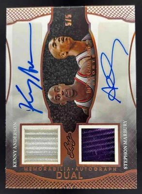 2024 Leaf In The Game Used Dual Bronze Kenny Anderson Stephon Marbury Auto /5 - Image 1 of 2