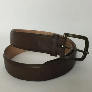 Tecovas Men Brown Genuine Goat Leather Belt Size 34 Brass Buckle - Picture 1 of 13