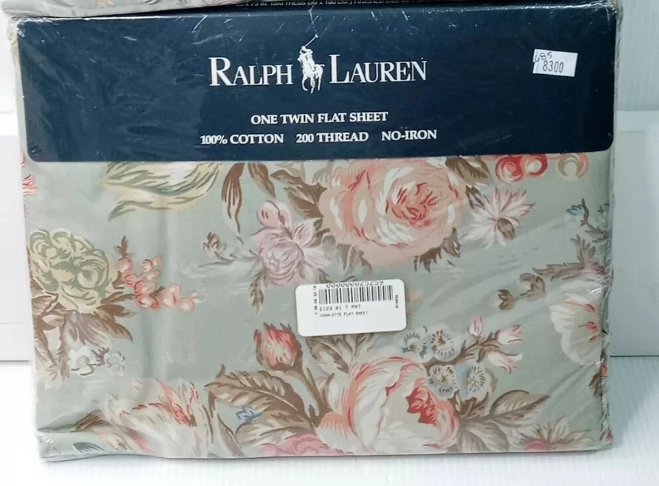 Ralph Lauren Charlotte IV Sábana Plana Doble Verde - De Colección/Nueva Sellada  Foto 1 de 4