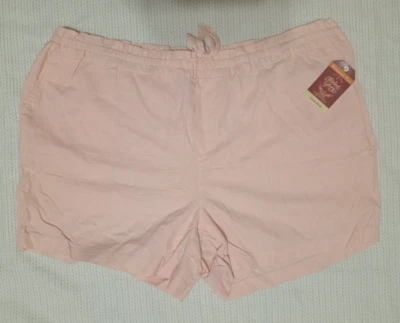 ЖЕНСКИЕ ВЫЦВЕТШИЕ СЛАВЫ ЛЬНЯНЫЕ ШОРТЫ ЦВЕТ ПЕРСИКОВЫЙ ШНУРОК ЭЛАСТИЧНОЙ РАЗМЕР 2 X (18W-20W) - Изображение 1 из 4