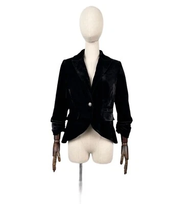 DOLCE & GABBANA Corduroy Wool Blazer Jacket Women's One Button Black Size S - Image 1 of 4