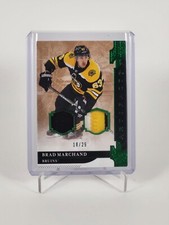 2019-20 Upper Deck Artifacts Emerald Dual Jersey Patch Brad Marchand /25